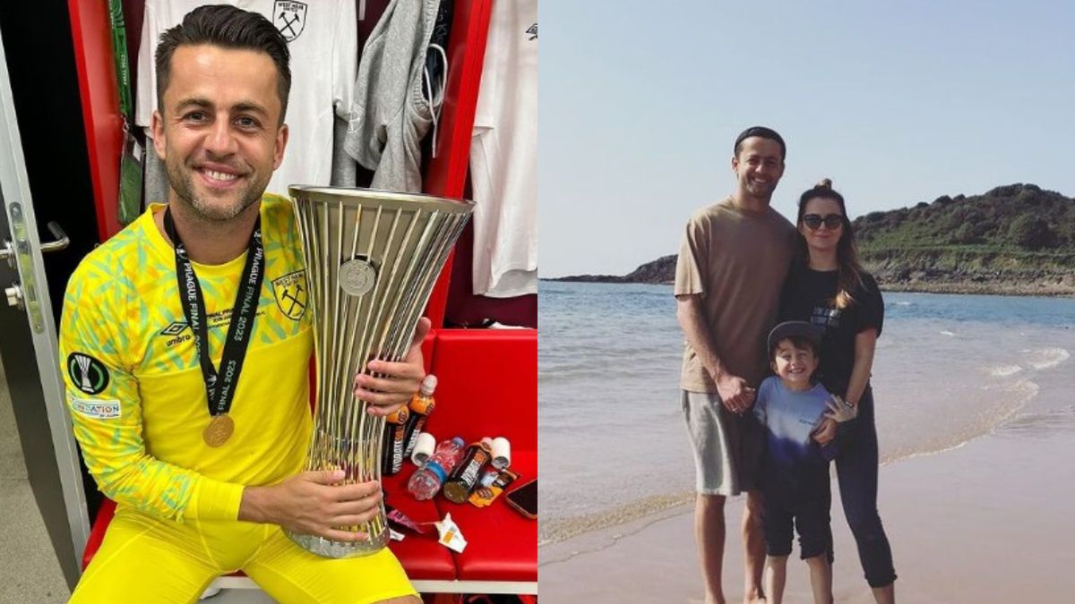 Na zdjęciu: Łukasz Fabiański z rodziną