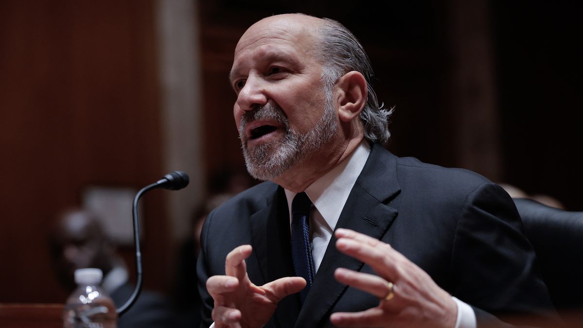 WASHINGTON, DC - FEBRUARY 10: U.S. Secretary of Commerce Howard Lutnick testifies before the Senate Appropriations Subcommittee on Commerce, Justice, Science, and Related Agencies in the Dirksen Senate Office Building on Capitol Hill on February 10, 2026 in Washington, DC. Lutnick is facing bipartisan calls for his resignation after revelations that came to light in the latest release of Epstein files. (Photo by Chip Somodevilla/Getty Images)