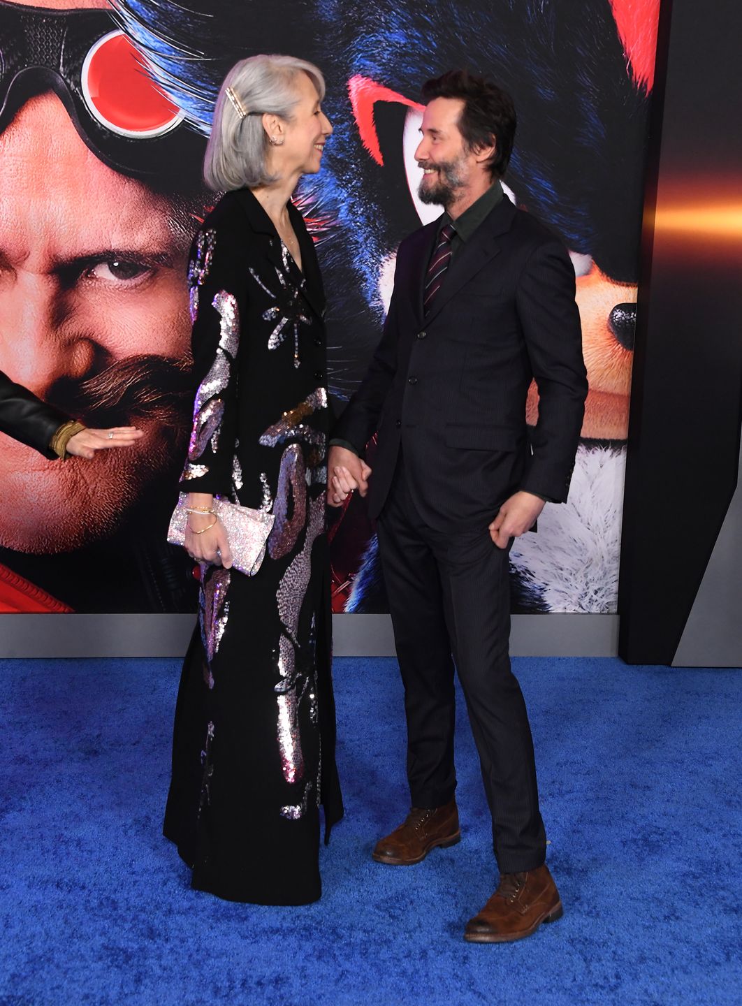 Keanu Reeves z ukochaną razem na ściance