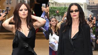 Całe na czarno Jenna Ortega i Catherine Zeta-Jones OLŚNIEWAJĄ na kolejnej premierze drugiego sezonu "Wednesday"