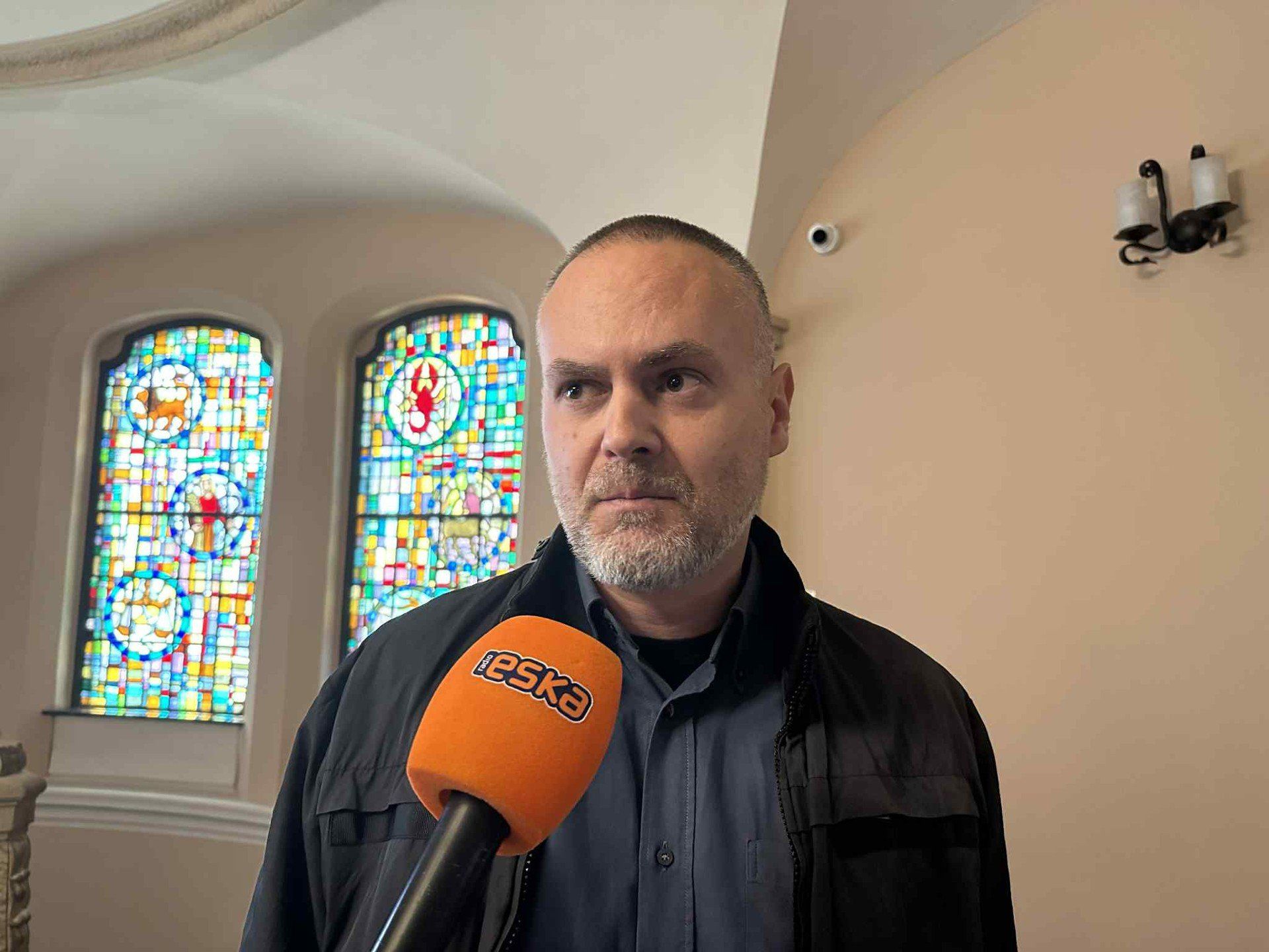 Tomasz Hejna po posiedzeniu sądu w Sądzie Rejonowym Poznań-Stare Miasto.