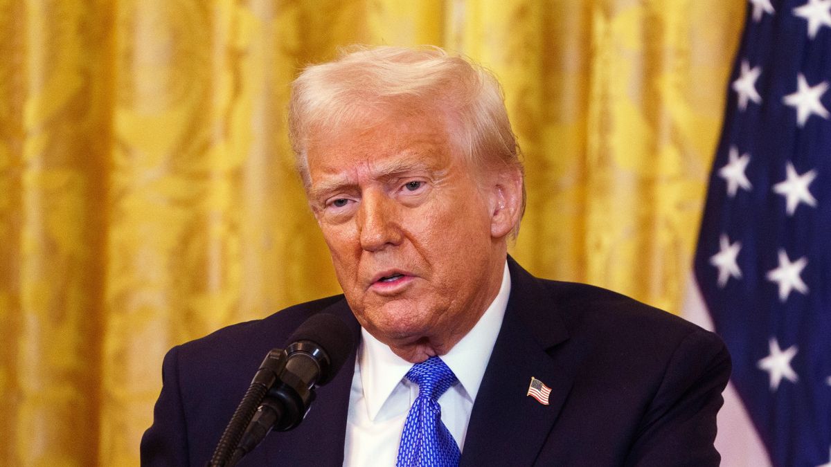 US President Donald Trump speaks during a press conference with Prime Minister of Japan Ishiba Shigeru, at the White House, Washington, DC, USA, 07 February 2025. EPA/WILL OLIVER Dostawca: PAP/EPA.
