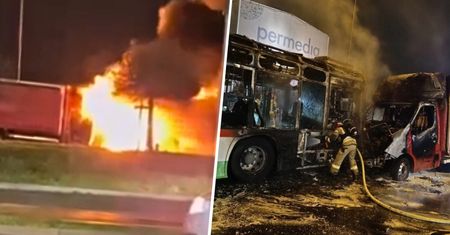 Autobus stanął w płomieniach w Lublinie. Kierowca akurat patrzył w telefon