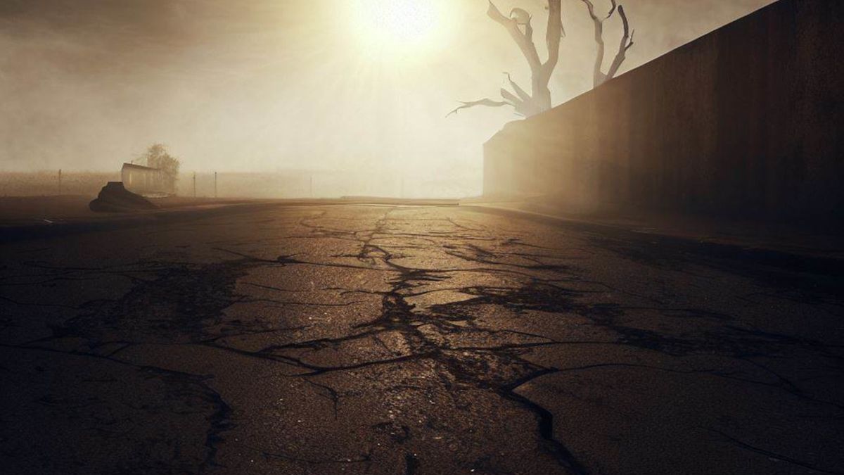 Pękający beton w słońcu