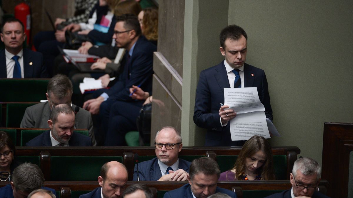 Minister finansów Andrzej Domański jako ostatni zabrał głos przed głosowaniem nad budżetem na 2024 r.