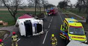 Chrzczany: Groźnie na DK92. Zestaw ciężarowy wylądował w rowie