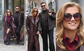 Agnieszka Kaczorowska w mini i Marcin Rogacewicz w golfie tryskają humorem po wizycie w "DDTVN". Modni? (ZDJĘCIA)