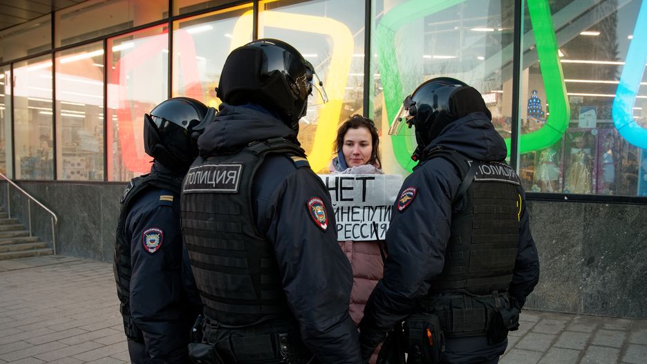 Anti-war Protesters In Moscow, Russia