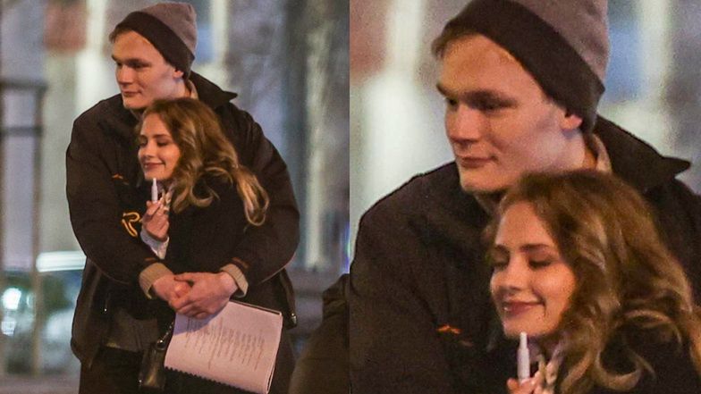 Wiktoria Gąsiewska na planie świątecznego filmu