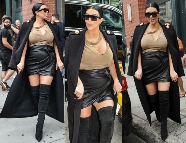 Kim Kardashian w porwanej bluzce... (ZDJĘCIA)