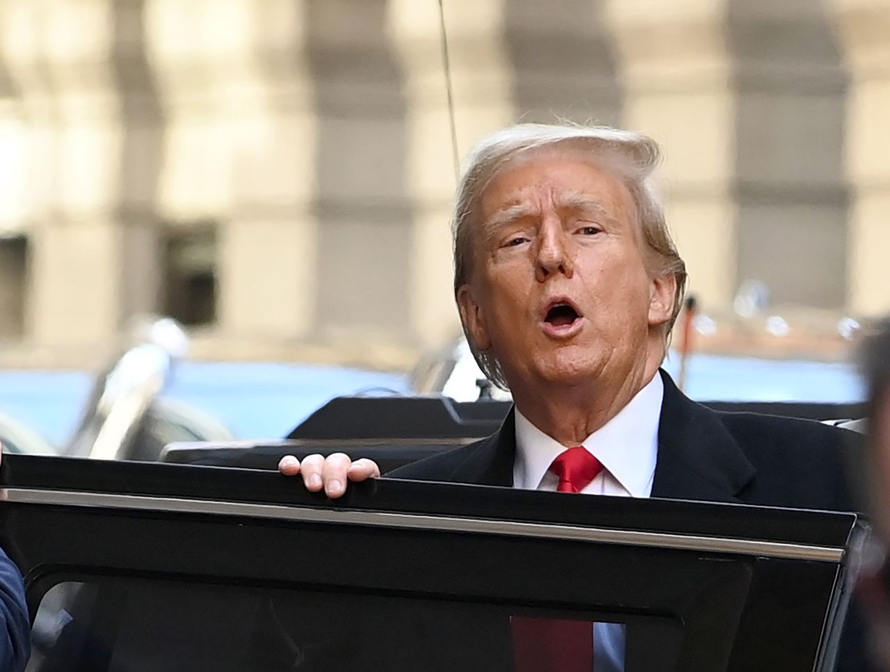 NEW YORK, NY - MARCH 25: Donald Trump is seen on March 25, 2024 in New York City.  (Photo by Andrea Renault/Star Max/GC Images)