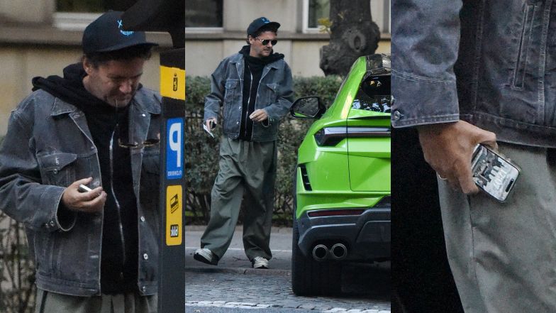 Kuba Wojewódzki wysiada z lamborghini