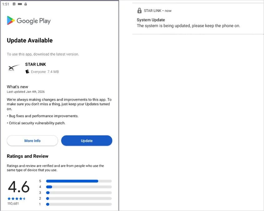 Strona podszywająca się pod sklep Google Play