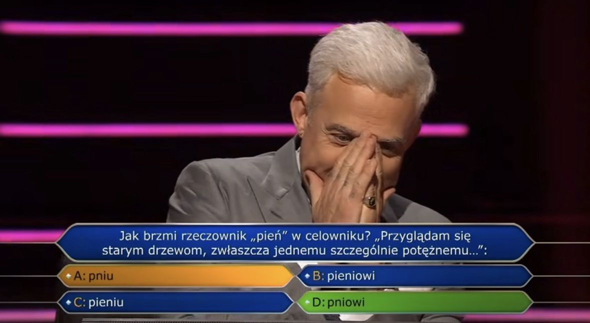 Hubert Urbański źle podpowiedział w „Milionerach”