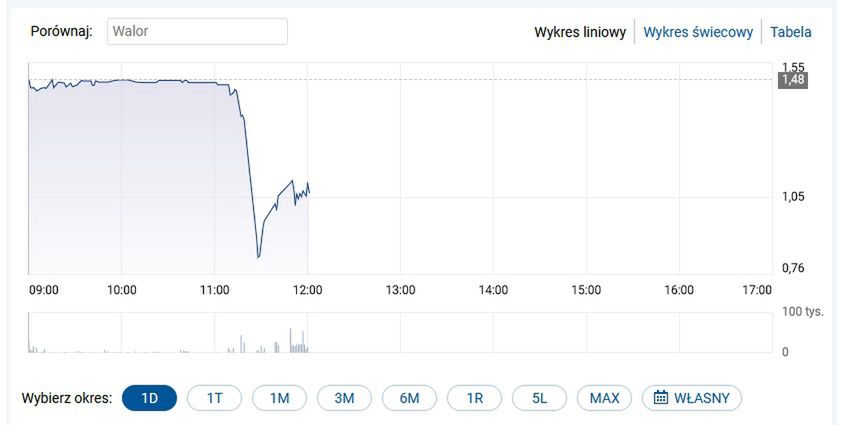 Kurs Rafako gwałtownie spadł