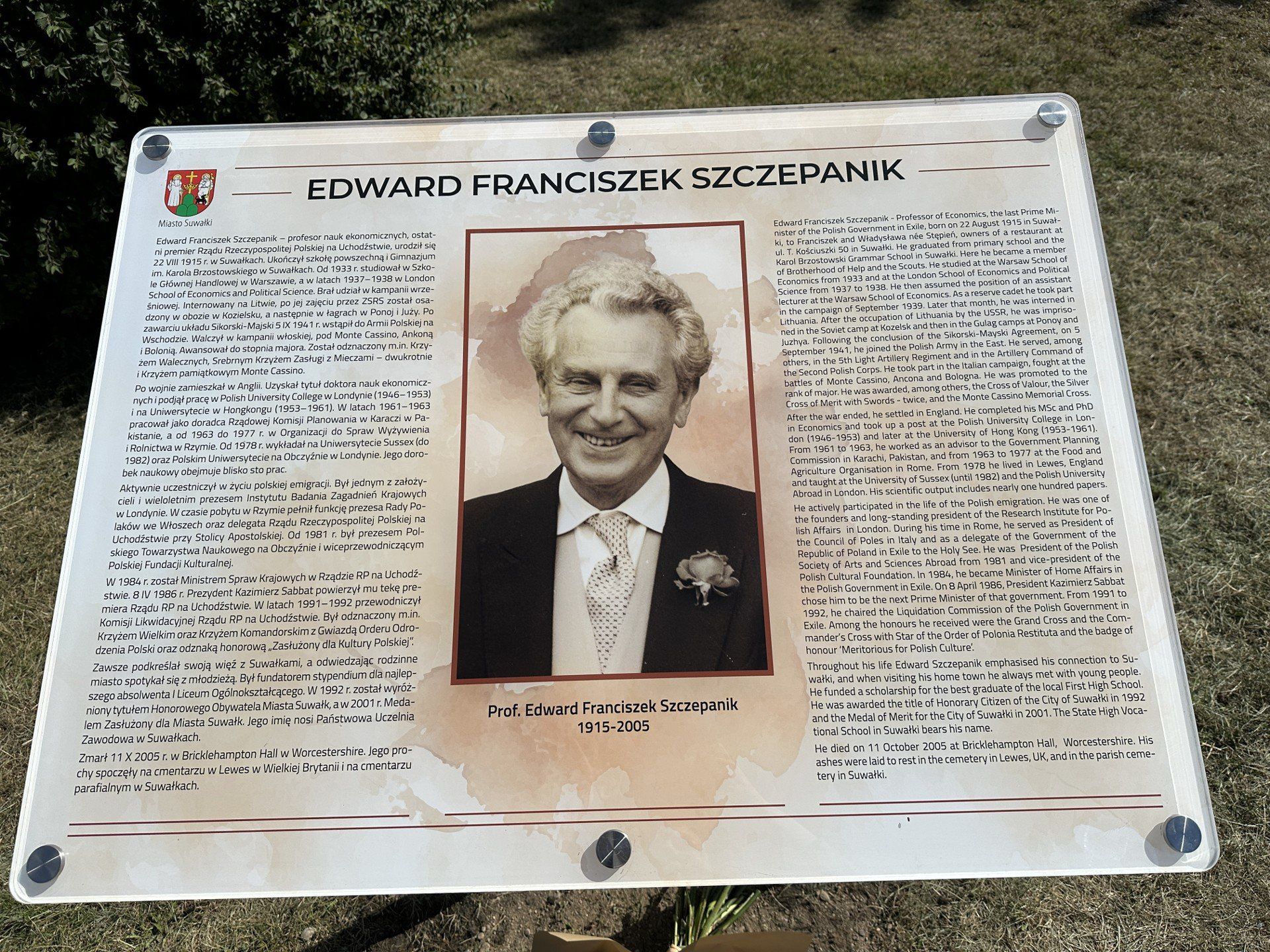 Odsłonięcie tablicy prof. Edwarda Franciszka Szczepanika