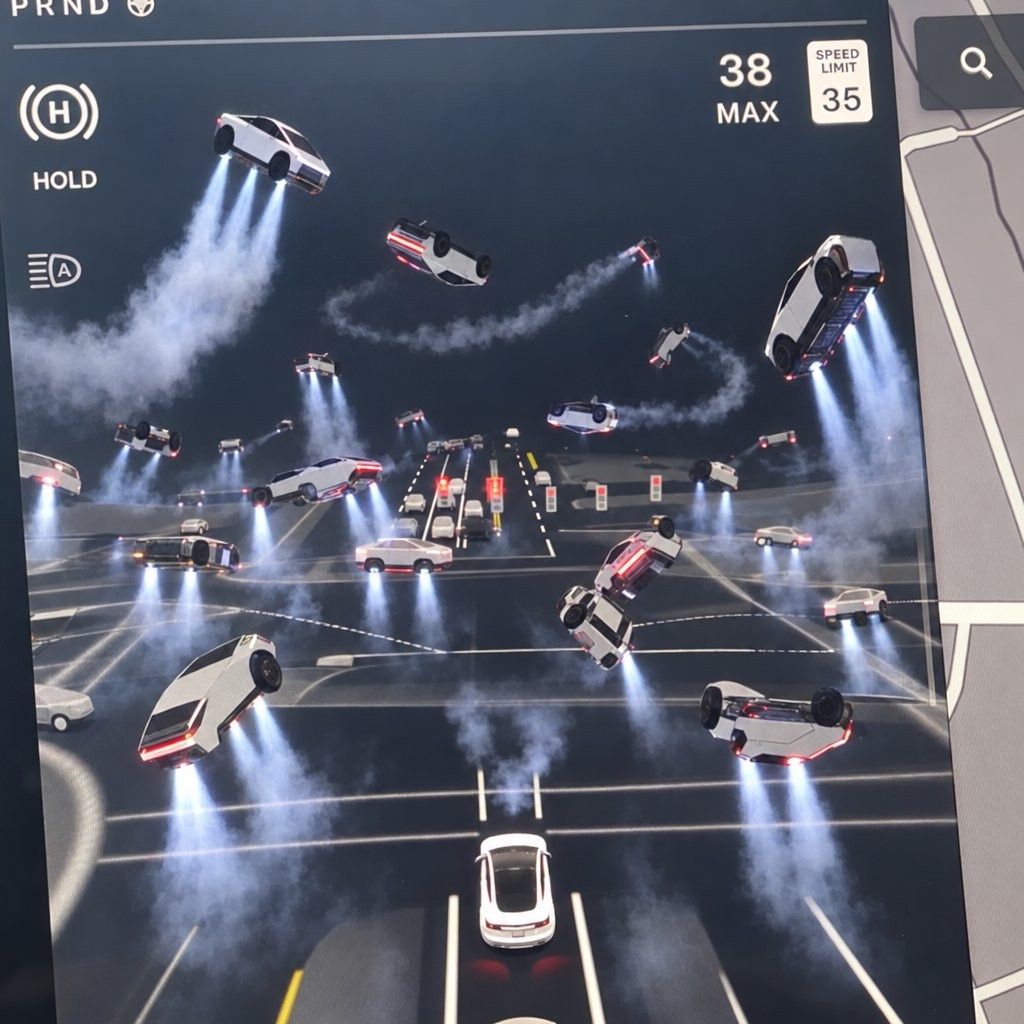 Jak będzie wyglądać Tesla Autopilot Visualization, gdy na drogach pojawi się więcej Roadsterów?