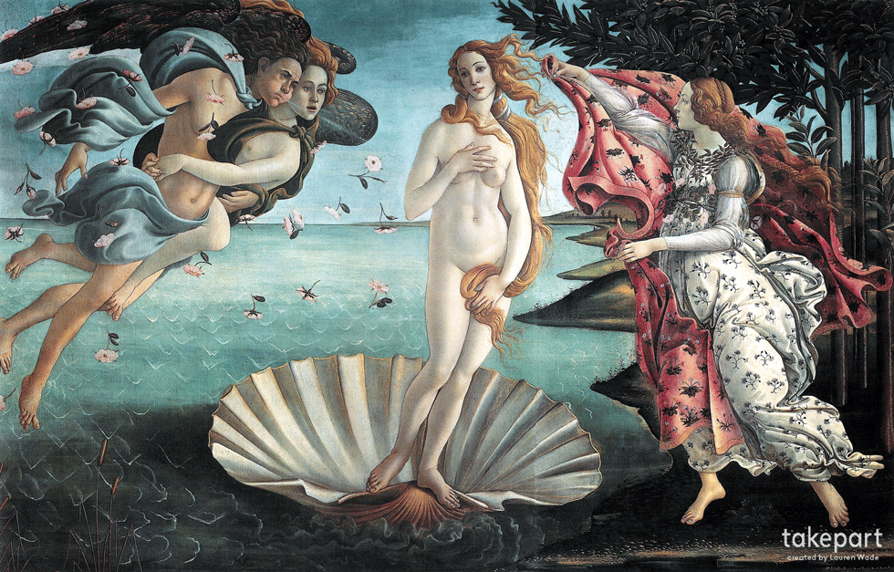 Sandro Botticelli "Narodziny Wenus"/Lauren Wade/TakePart