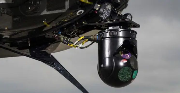 EO/IR sensor for enemy unit reconnaissance and target identification in Bell 407M