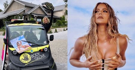 Khloe Kardashian pręży się na plaży w kostiumie kąpielowym, promując swój kolejny biznes (ZDJĘCIA)