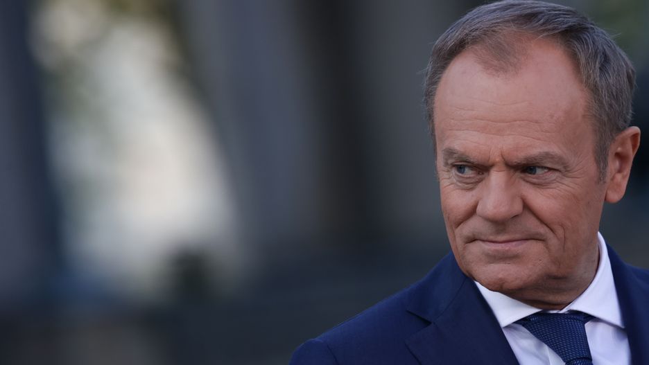 Polish Prime Minister Donald Tusk during Strategic Agenda meeting in Warsaw, Poland on April 11, 2024. (Photo by Jakub Porzycki/NurPhoto via Getty Images)