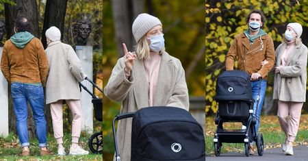 Świeżo upieczona mama Lara Gessler pcha wózek z córeczką, celebrując jesienny spacer (ZDJĘCIA)