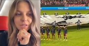 Zabiegana Anna Lewandowska poleciała samolotem na mecz, by kibicować z trybun Robertowi Lewandowskiemu (FOTO)
