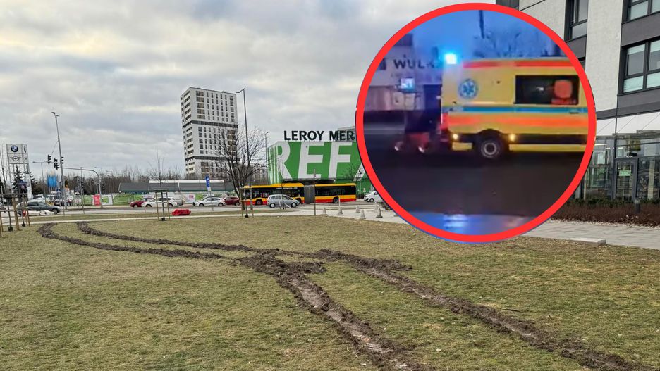 Karetka ugrzęzła z błocie