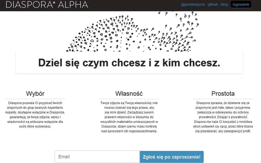 JoinDiaspora.com - czy serwis społecznościowy i prywatność nie wykluczają się?