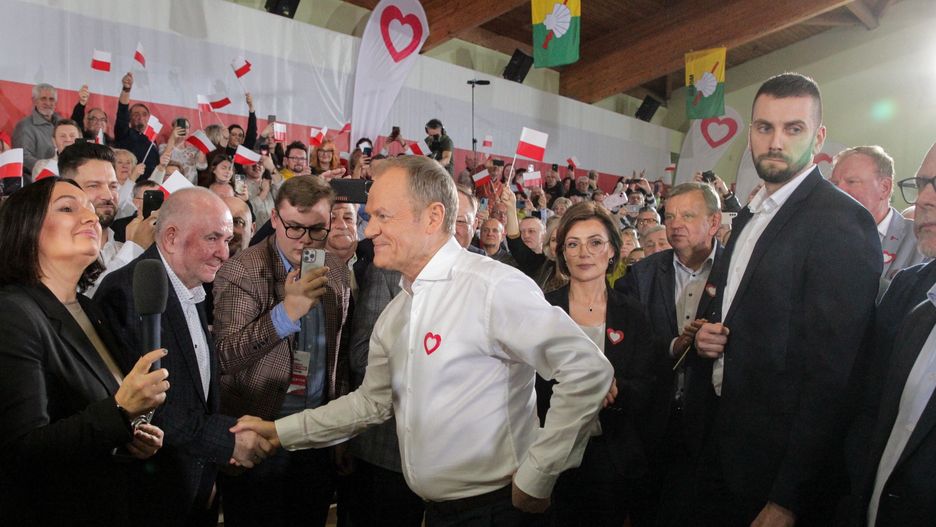 Premier Donald Tusk (PO) w Morągu