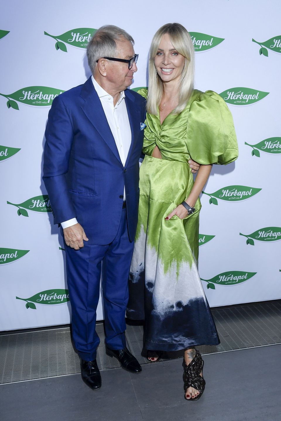 Agnieszka Woźniak-Starak na ściance z Jerzym Starakiem