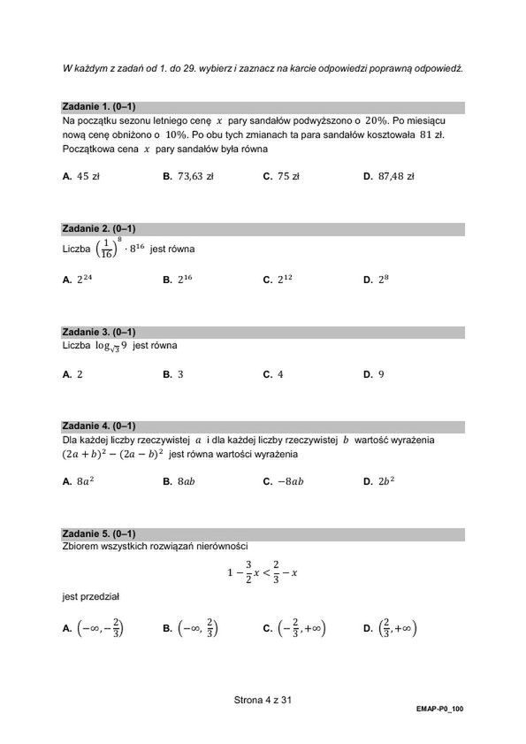 Matura 2024. Arkusze CKE. Matematyka w formule 2015