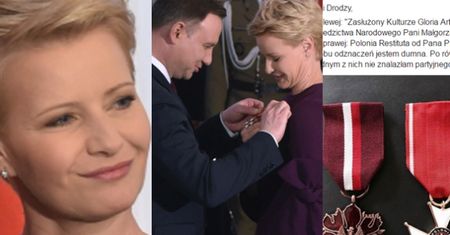 Kożuchowska na Facebooku o swoich orderach: "Na żadnym z nich nie znalazłam partyjnego znaczka"