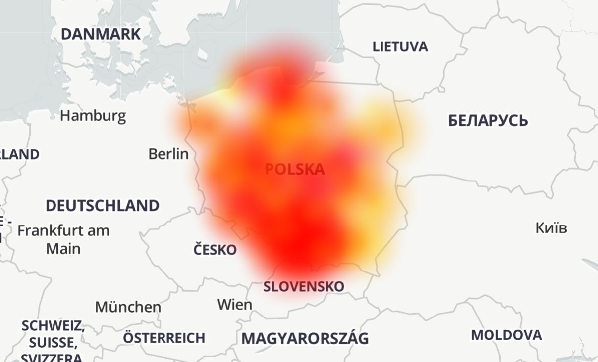 Allegro zmaga się z awarią, źródło: downdetector