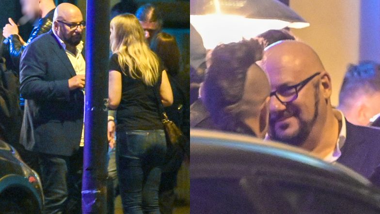 Adam Zdrójkowski gawędzi przed klubem z gwiazdą "Pierwszej miłości"