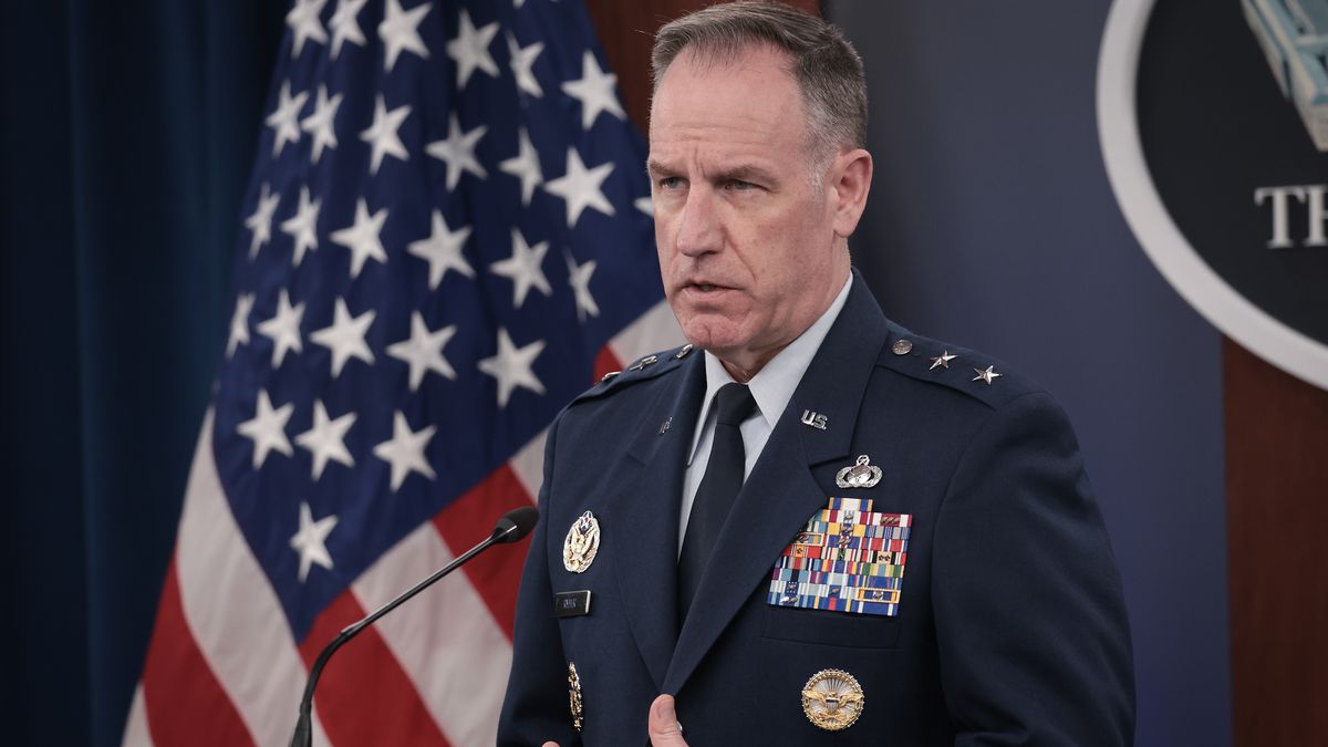 ARLINGTON, VIRGINIA - APRIL 15: Pentagon Press Secretary Maj. Gen. Pat Ryder answers questions during a briefing at the Pentagon April 15, 2024 in Arlington, Virginia. Ryder answered a range of questions during the briefing relating primarily to the recent Iranian attack on Israel.  (Photo by Win McNamee/Getty Images)