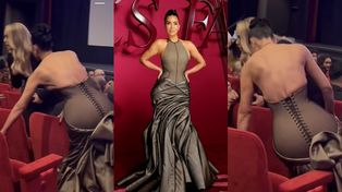 Dramat Kim Kardashian: przez suknię nie była w stanie USIĄŚĆ na krześle (WIDEO)