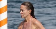 Niespełna 40-letnia Pippa Middleton wyleguje się nad jeziorem Como w różowym BIKINI. CO ZA FIGURA! (ZDJĘCIA)