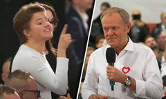 "Nie okazuje pani szacunku". Zakłóciła wystąpienie Tuska