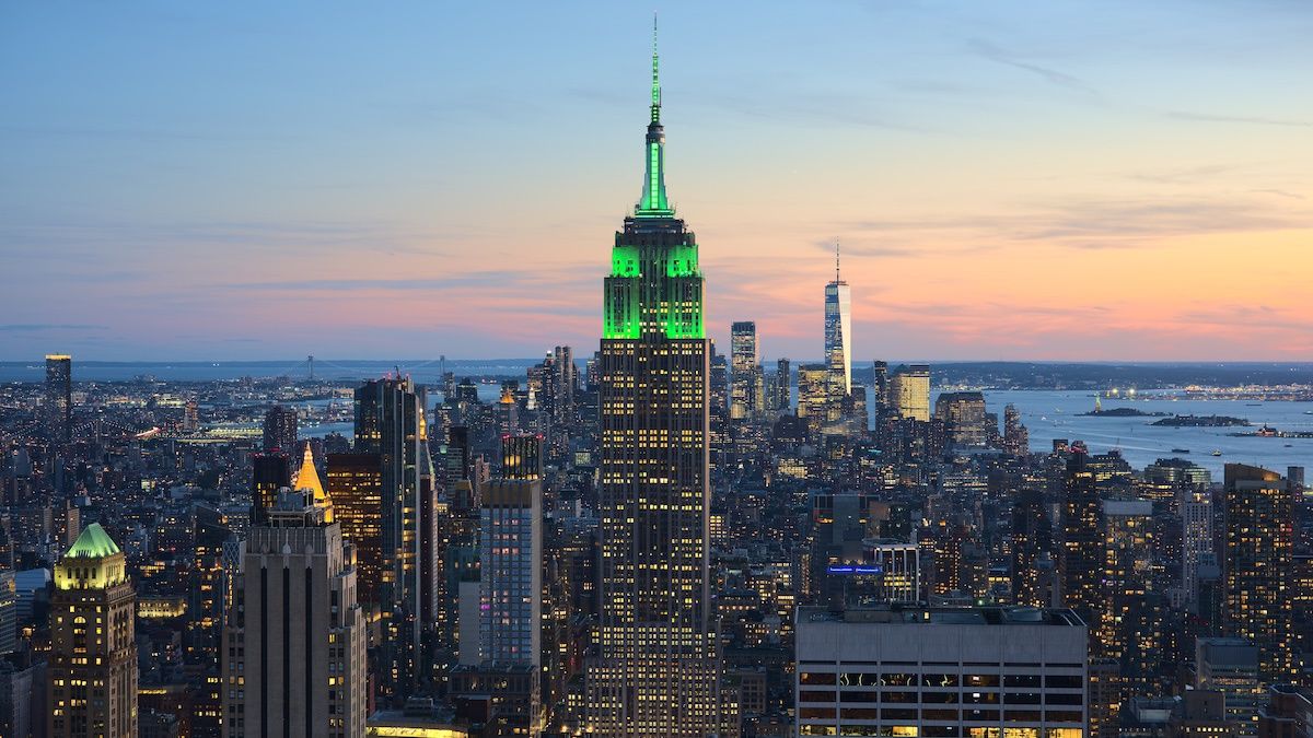 Manhattan podczas zachodu Słońca