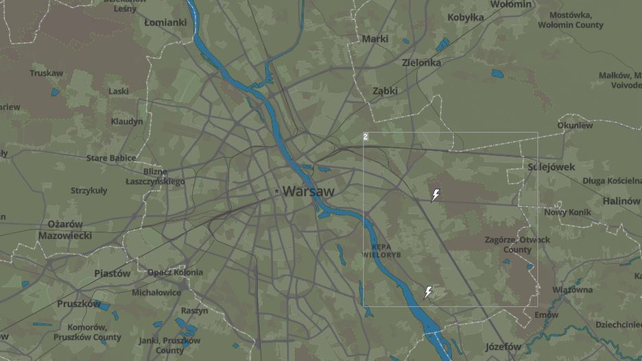 Warszawa. Nadciągają burze (fot. blitzortung.org)