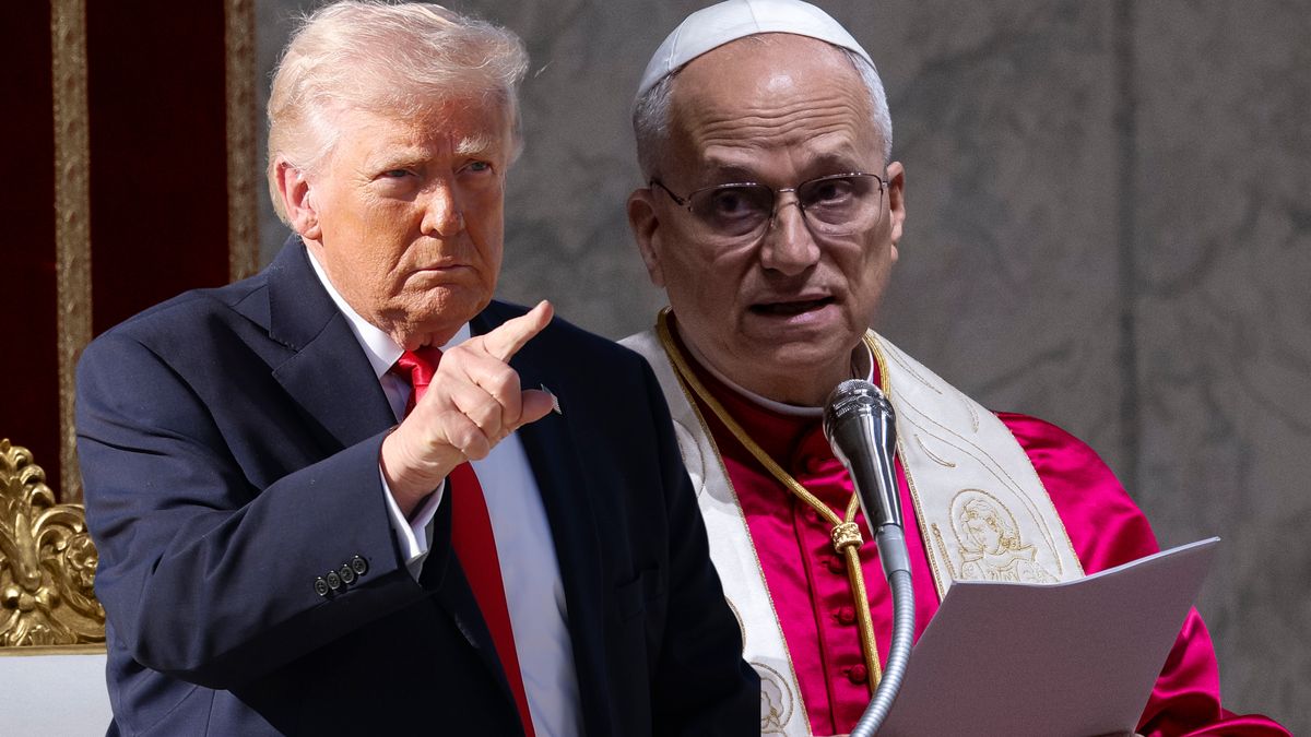 Prezydent USA Donald Trump i papież Leon XIV.