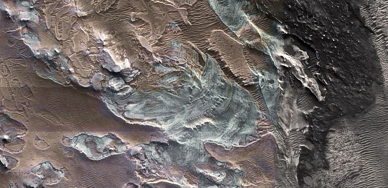 Pozostałości pradawnego lodowca na Marsie.