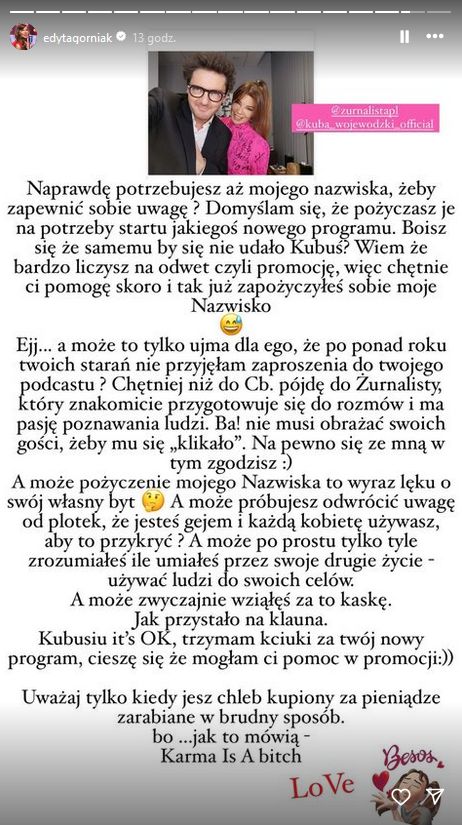 Kuba Wojewódzki i Edyta Górniak