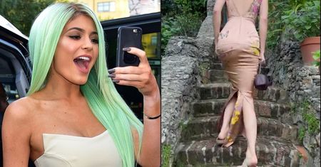 Uchachana Kylie Jenner prezentuje, jak wciśnięta w suknię Dolce i Gabbana Kendall próbuje dotrzeć na ślub Kourtney i Travisa (ZDJĘCIA)