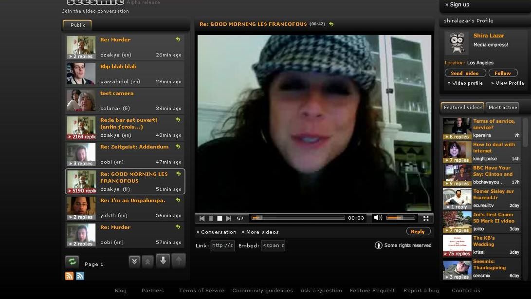 Czatowanie tylko za pomocą klipów video 1