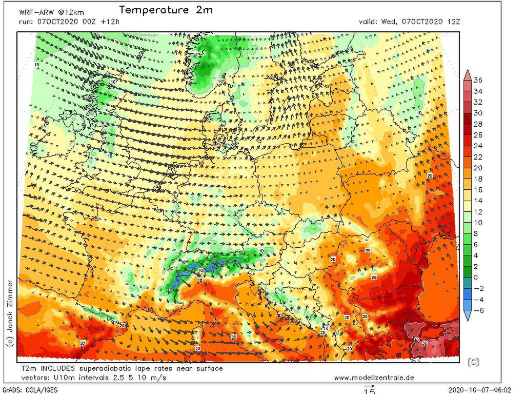 Pogoda. Prognoza temperatur na środowe popołudnie