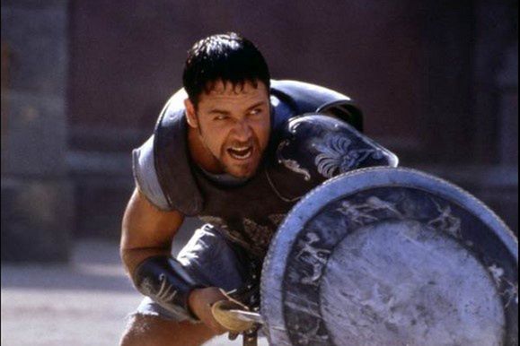 Russel Crowe jako "Gladiator"