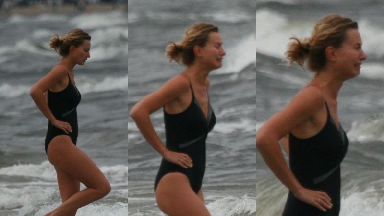 Joanna Moro płacze na plaży