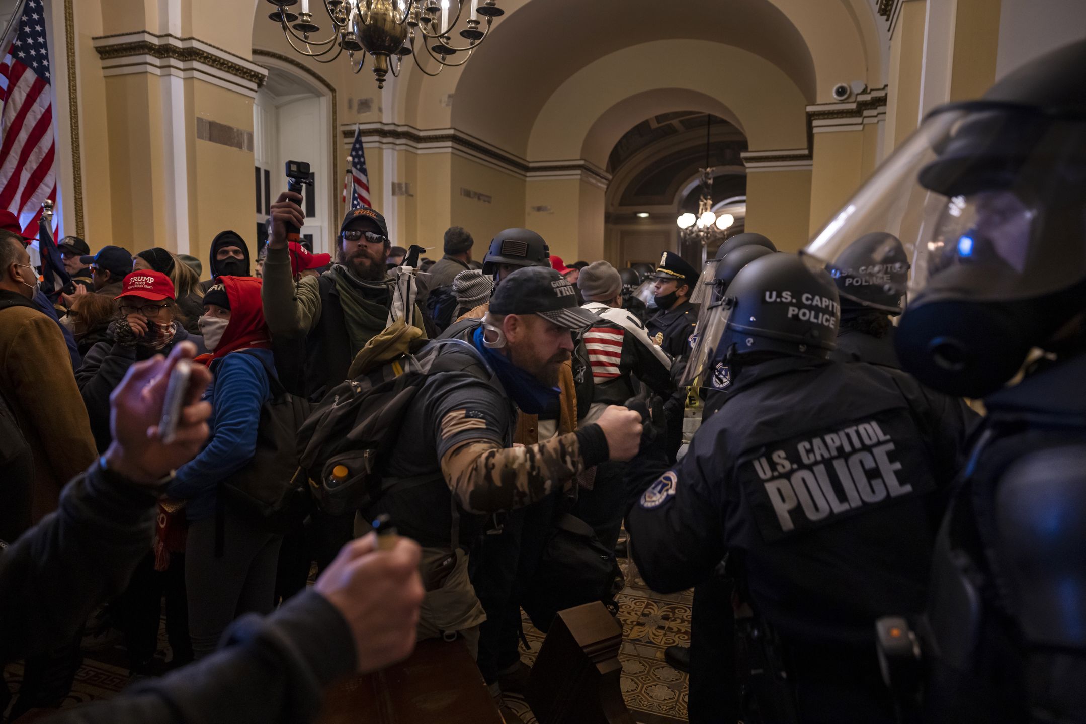 Trump Supporters Hold "Stop The Steal" Rally In DC Amid Ratification Of Presidential Election
WASHINGTON, DC - JANUARY 06: Supporters of US President Donald Trump protest inside the US Capitol on January 6, 2021, in Washington, DC.  Demonstrators breeched security and entered the Capitol as Congress debated the 2020 presidential election Electoral Vote Certification. (Photo by Brent Stirton/Getty Images)
Brent Stirton
bestof, topix